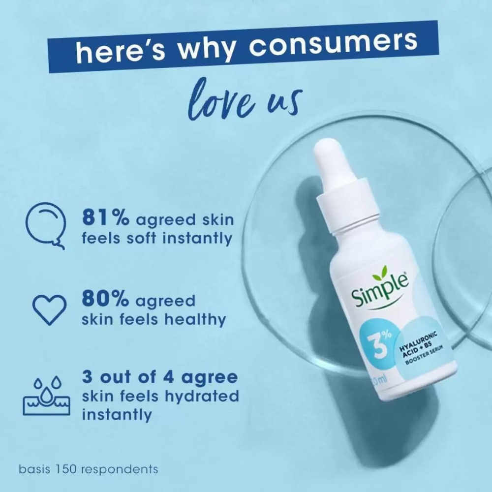 Simple Booster Serum 3% Hyaluronic Acid & B5 30ml - Image 5