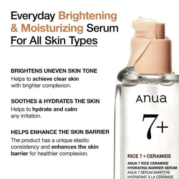 ANUA 7 Rice Ceramide Hydrating Barrier Serum – 50ml - Image 2