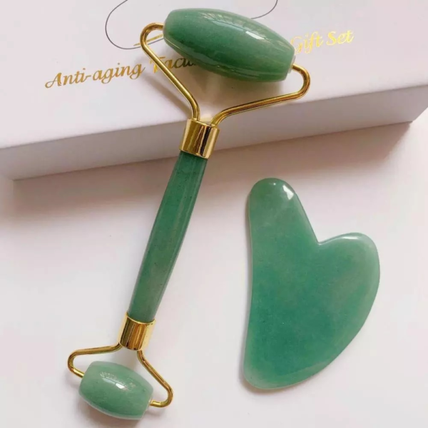 Jade Roller Gua Sha Set - (Green Colour)