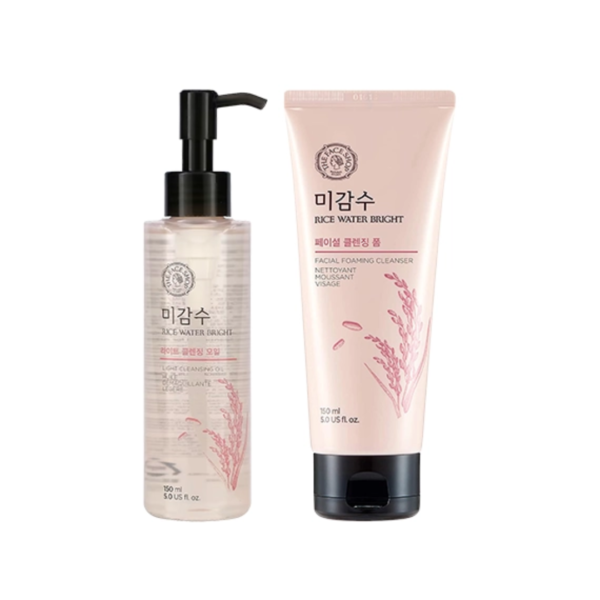 The Face Shop Rice Water Bright Cleansing Foam & Light Cleansing Oil Combo