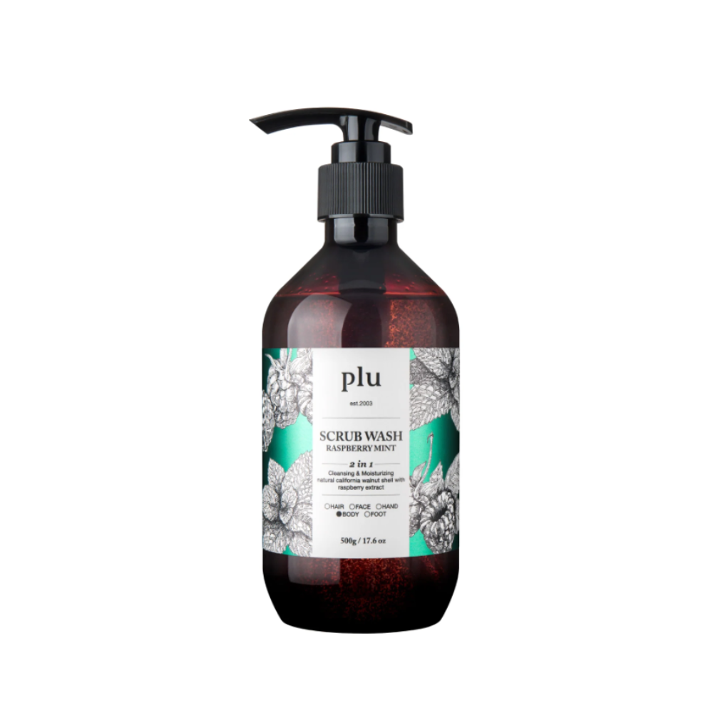 plu 2i in 1 Body Scrub Wash Raspberry Mint 500gm